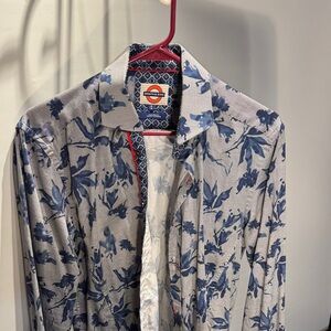 Blue Floral Men's Casual Shirt